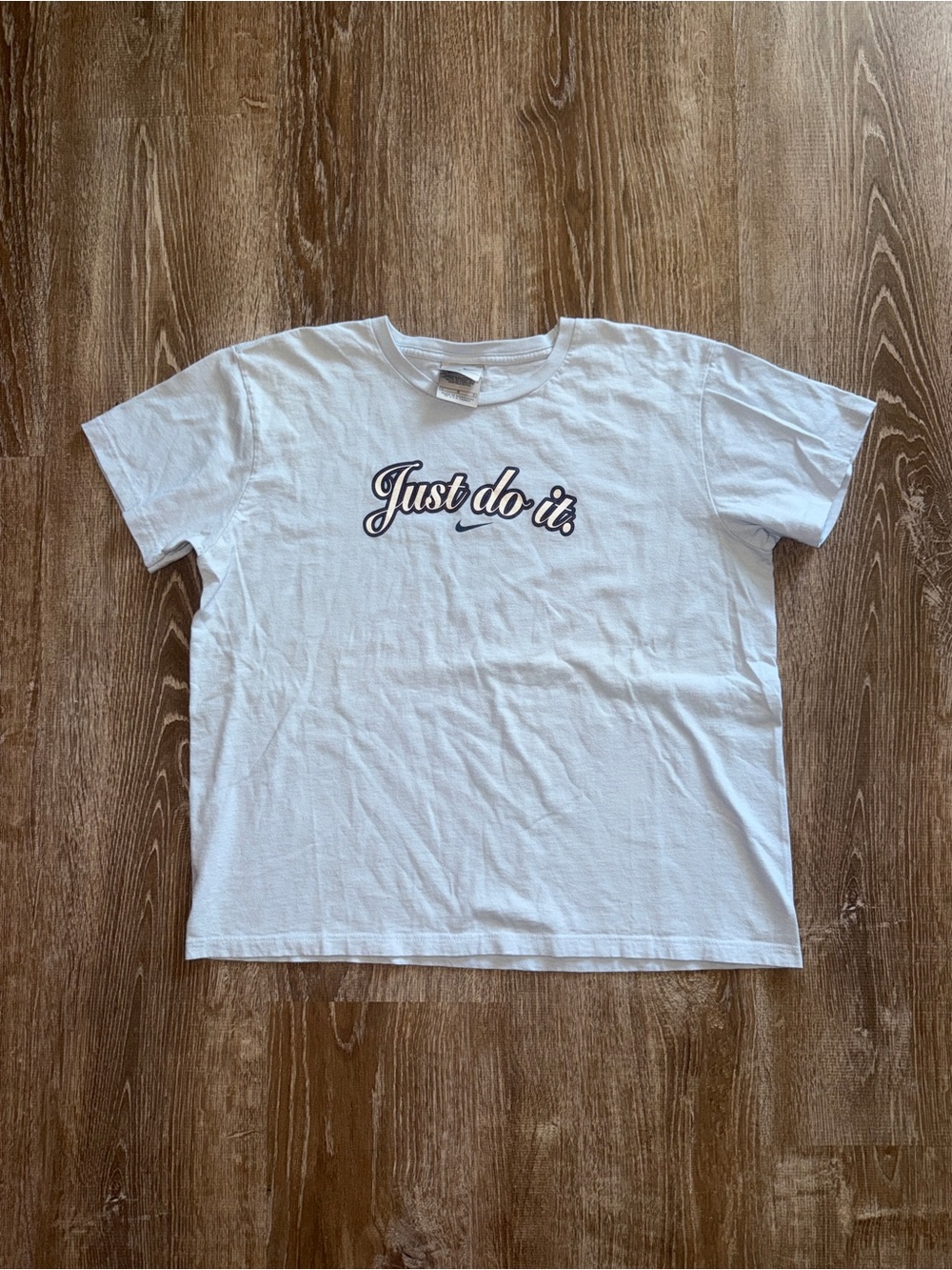 Vintage Y2K Nike 'Just Do It' Blue Graphic Tee